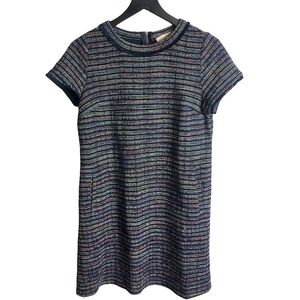 LOFT Womens Fringe Blue Shirt Dress 4